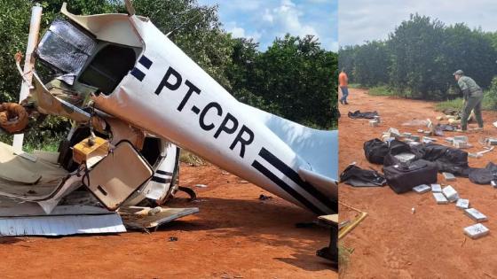 Aeronave carregada de cocaína quebra ao meio após ser interceptada pela FAB 