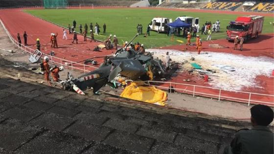 Malásia, colisão de helicóptero 