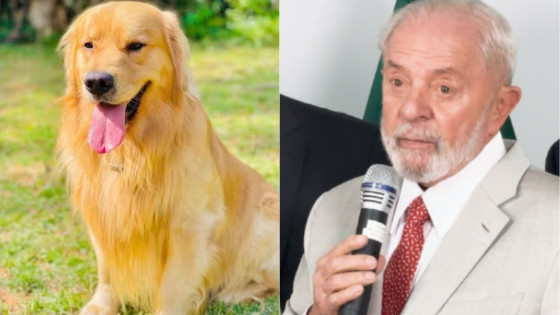 Lula presta homenagem ao golden-retriever