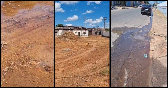 Internauta denuncia desperdício de água em terreno de Centro Comunitário