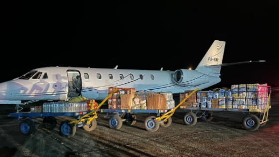 Neymar envia helicóptero e aeronaves com alimentos para o RS