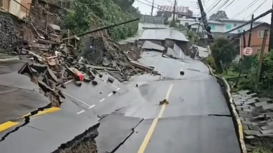 Chuva causa desmoronamento 