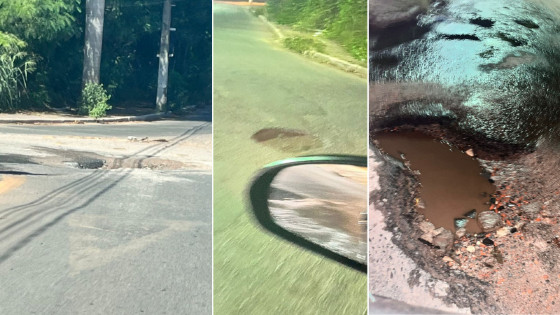 Moradora relata acidentes causados por buracos em Cuiabá.