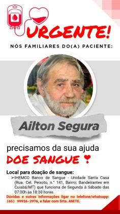 Doação de sangue; Ailton Segura;