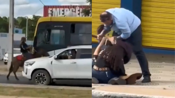  Briga em meio ao trânsito 