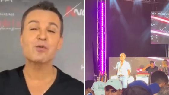 Eduardo Costa chama atenção ao ficar parado por 5 minutos olhando para público durante show.