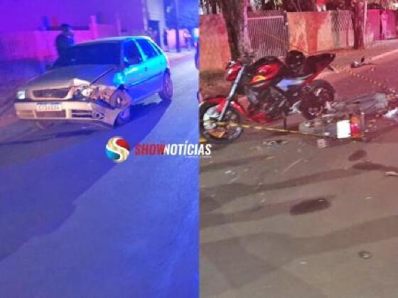 Mulher abandona carro e foge após matar motociclista em MT