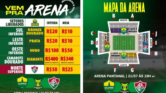 Cuiabá abre venda de ingressos para o confronto contra o Fluminense