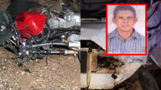 Moto é atingida durante colisão entre caminhões e piloto morre.