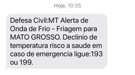 Defesa Civil emite alerta sobre onda de frio: declínio de temperatura causa risco à saúde.