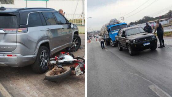 Carro de médico e moto colidem em frente Secretaria de Saúde em VG  