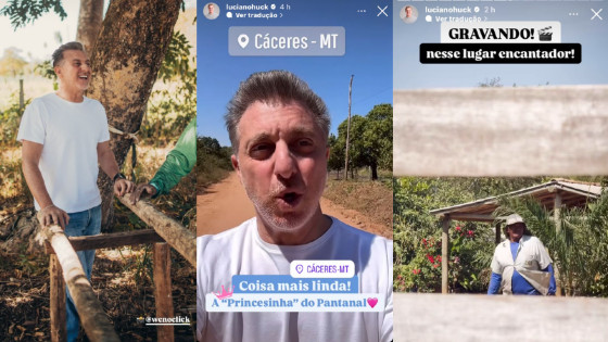 Após ser visto em Cuiabá, Luciano Huck desembarca em Cáceres para continuar gravações