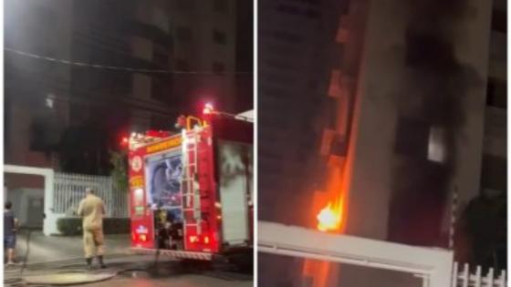 Ar-condicionado causa incêndio em apartamento de Cuiabá.