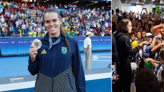 Medalhista olímpica é recebida com festa em Rondonópolis.