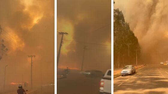 Incêndio em área de vegetação assusta moradores; fumaça encobre cidade