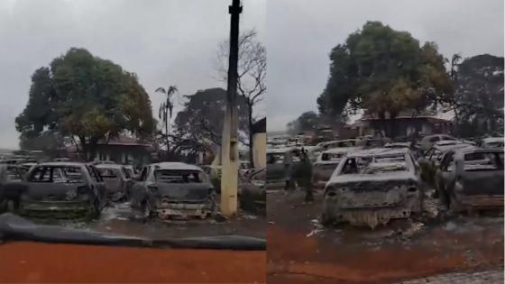 “Cemitério” de carros carbonizados 