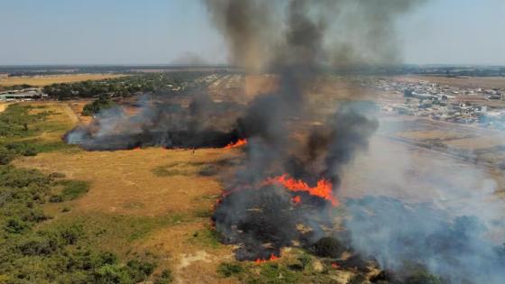 Área com mais de 120 mil metros quadrados atingida por um incêndio em Sinop.