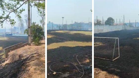 incêndio; destruioção; campo de futebel; associação; advogados; cuiabá; vgnoticias; vgn 