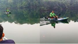 Vídeo retrata encontro entre indígenas e homem que vai remar de MT até o mar