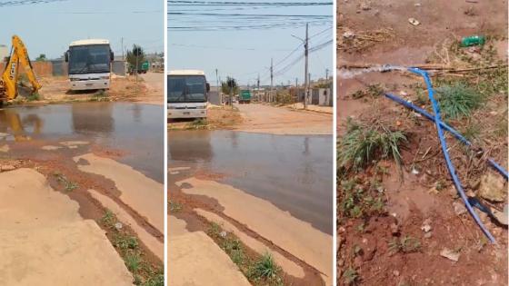 Moradores denunciam falta de água e reclamam de vazamento em bairro de VG.