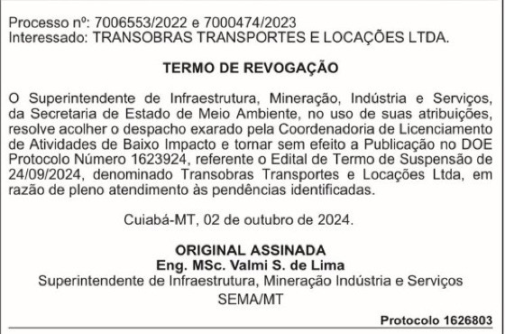 empresa;Transobras Transportes, Locação e Recicláveis; Canaã Resíduos; embargada; armazenamento irregular; resíduos; cuiabá; vgnoticias; vgn 