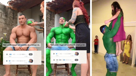 Mulher transforma namorado em Hulk 