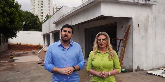 Emanuelzinho e primeira-dama de Cuiabá vistoriam obras do Centro de Referência da Mulher