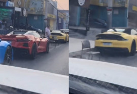 Vídeo mostra fila de carros de luxo em bar de Cuiabá