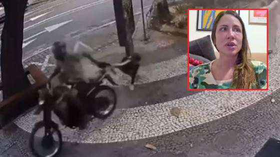 Motoqueiro arrasta mulher durante tentativa de assalto