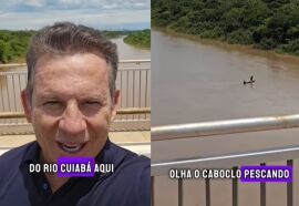 Governador flagra pescador no rio Cuiabá e comenta: 