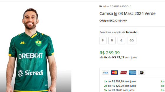 Rebaixado, Cuiabá gera polêmica ao vender camisa por R$ 259,90