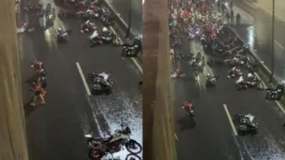 15 motos são apreendidas após "rolêzinho de Natal" em Cuiabá.