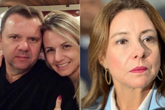 À esquerda Gisele Gaudêncio e seu marido José Ricardo Orrigo Garcia, dono da Tecnomapas