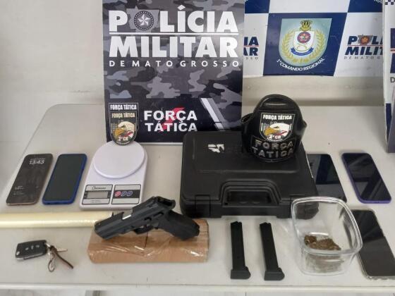 Grupo é preso por porte ilegal de arma de fogo e tráfico de drogas em Cuiabá