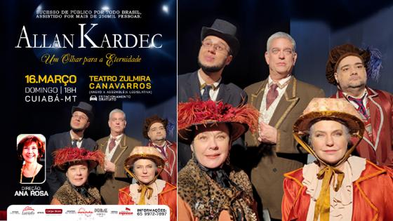 Espetáculo teatral sobre Allan Kardec será exibido em Cuiabá.