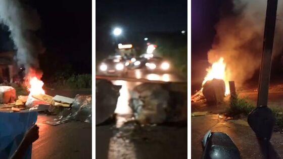 Moradores fecham avenida principal do Colinas Verdejantes em VG em protesto contra falta de água 