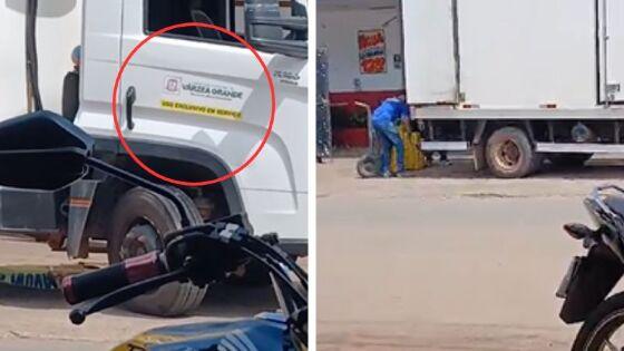 Caminhão com logo da Prefeitura é flagrado sendo carregado de cerveja em supermercado de VG 