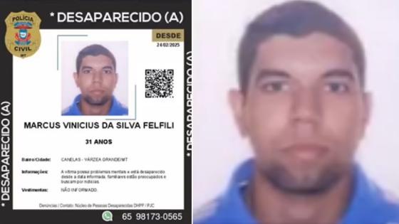 Família busca por homem com esquizofrenia desaparecido em VG.