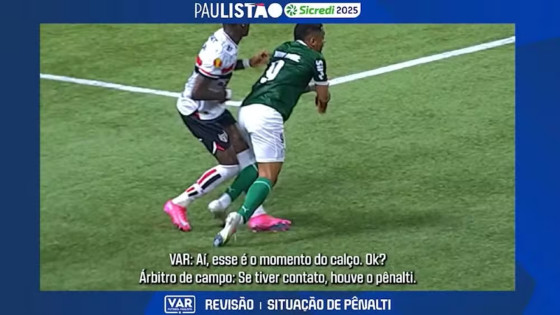 FPF divulga VAR de pênalti para o Palmeiras, que dispara: 'Transparência é tudo!'