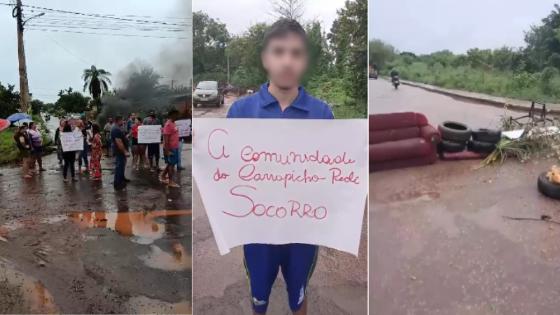 Após dois meses de falsas promessas, moradores do bairro Carrapicho realizam protesto para reivindicar melhorias na região.