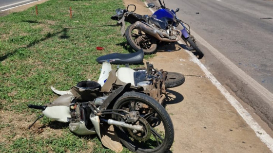 Três pessoas ficaram feridas após colisão entre motociclista e motorista de app em VG.