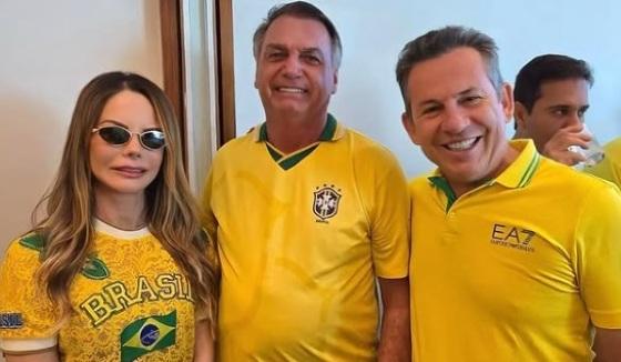 Virginia Mendes, Bolsonaro e Mauro Mendes