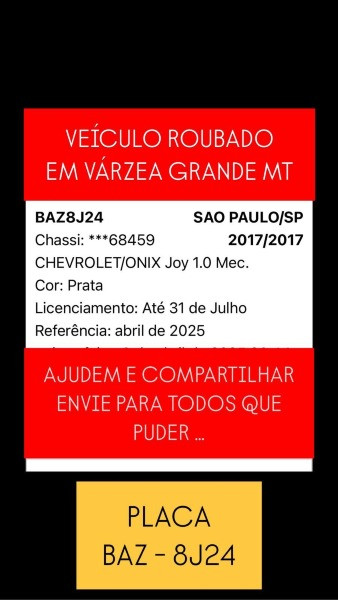 Assalto; Carro; Várzea Grande;