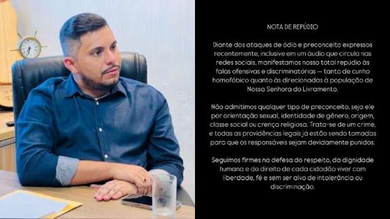 Prefeito de Livramento repudia áudio com ofensas homofóbicas e ataques à população.