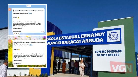 Alunos são dispensados após falta de água em escola de VG.
