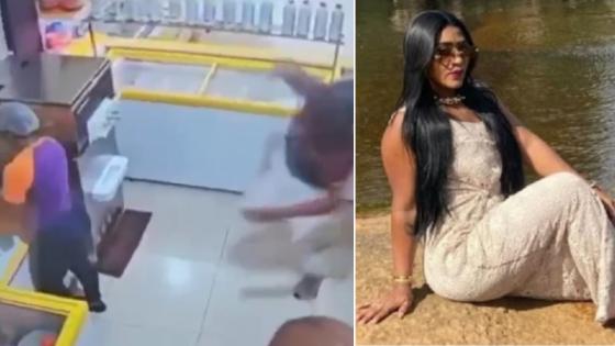 Vídeo mostra funcionária de soverteria sendo esfaqueada pela ex-namorada.