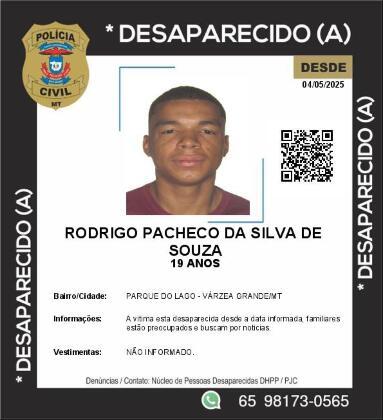 Família busca jovem que está desaparecido desde o início de maio