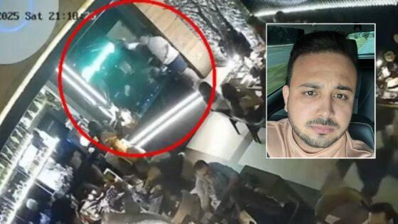 Vídeo mostra momento que confusão envolvendo empresário começa em restaurante na Praça Popular.