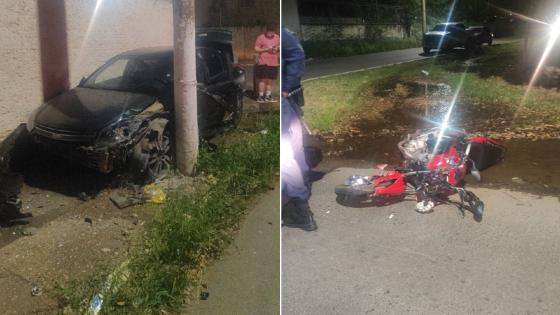 Motociclista fica ferido após invadir preferencial e colidir com carro em VG.