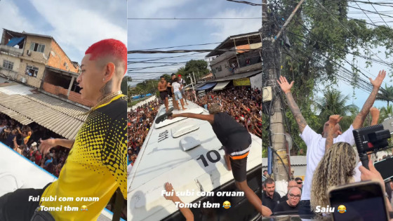 Ao lado de Oruam, MC de Cuiabá é alvo de bala de borracha no RJ